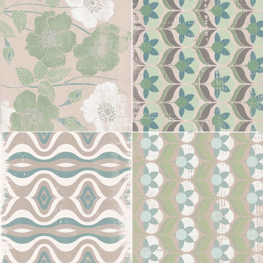 Porcelanato Ike Mix Winter Verde Mate 25x25 cm