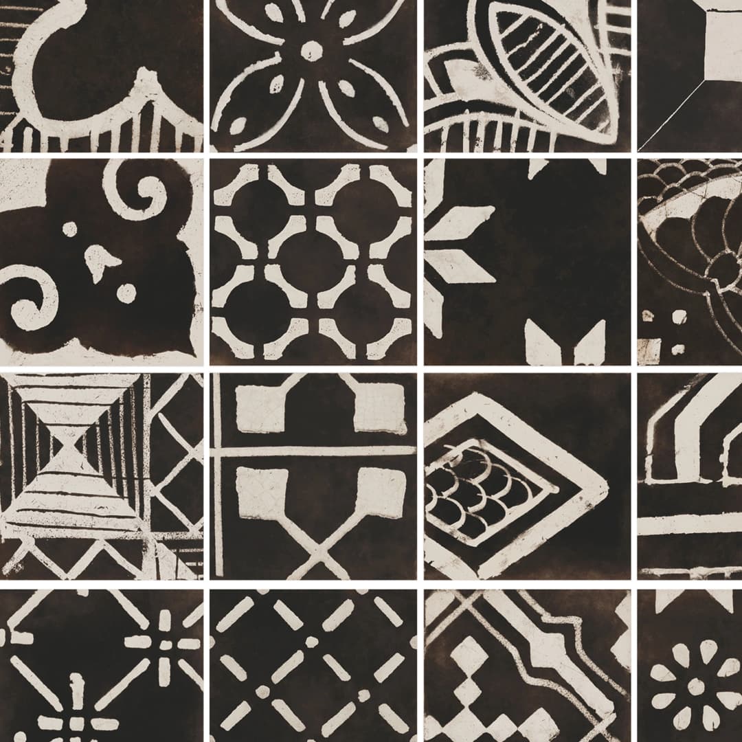 Porcelanato Riggiole Negro Deco Mix Mate 30x30 cm