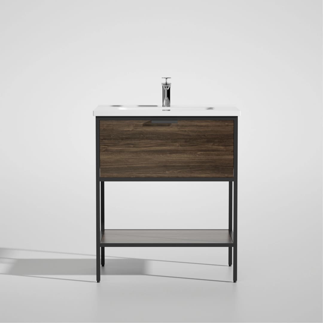 Mueble de Baño Metropolitan con Lavamanos 800x465x850 mm 1 Cajón Black Walnut