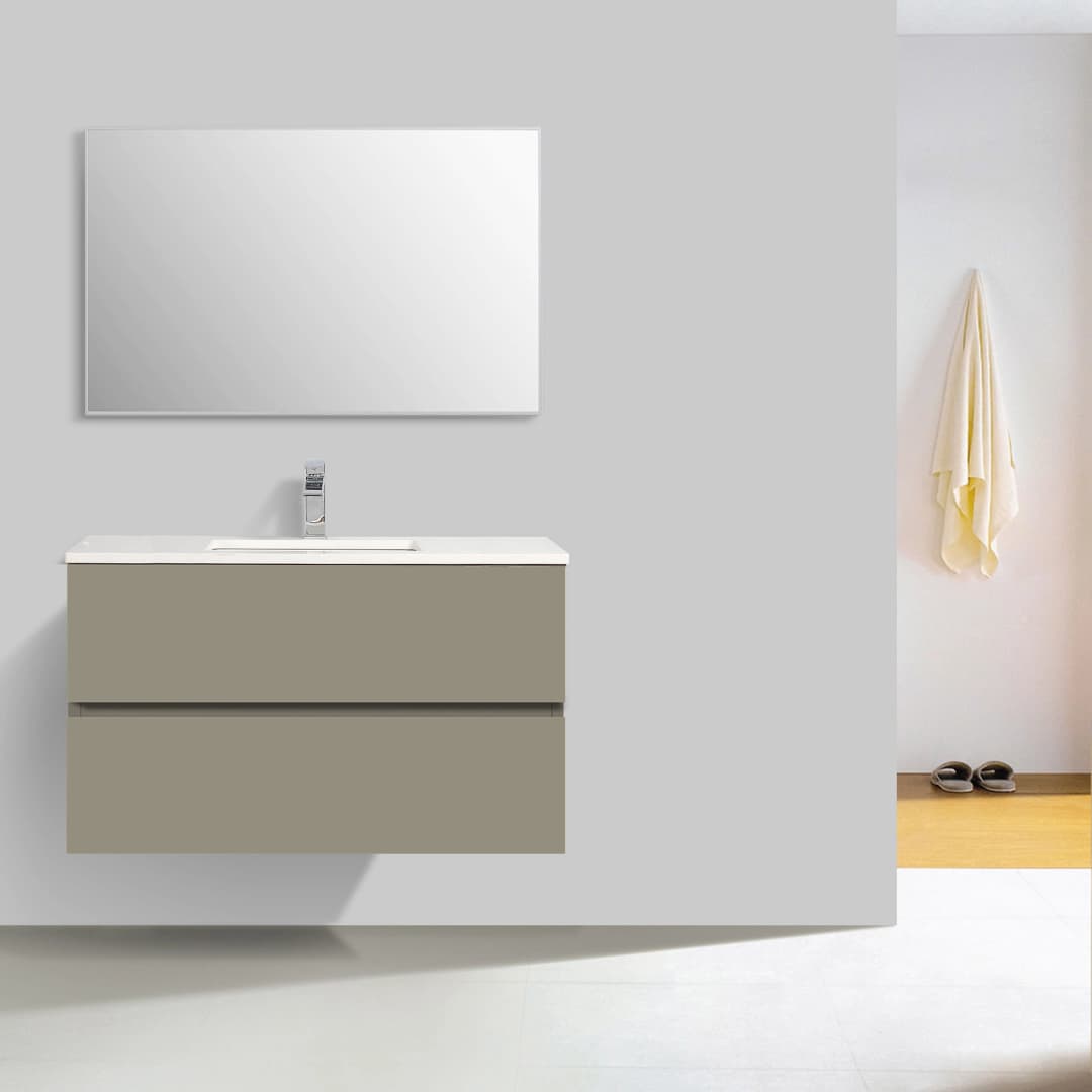 Mueble de Baño Delfos con Lavamanos 1000x450x600 mm 2 Cajones Thunder Grey Matt