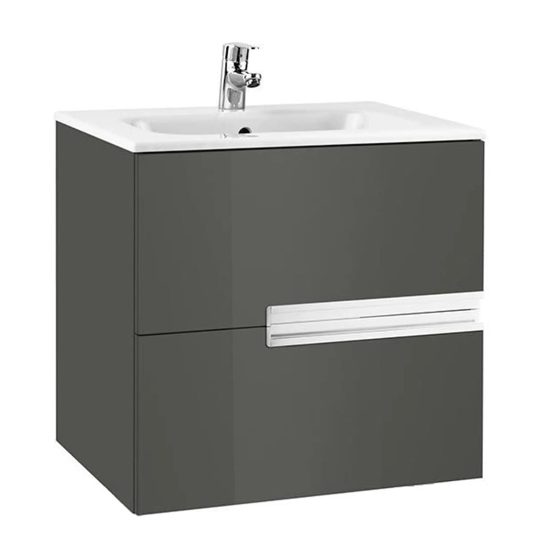 Mueble de Baño Victoria-N con Lavamanos 600x460x565 mm 2 Cajones Gris Antracita