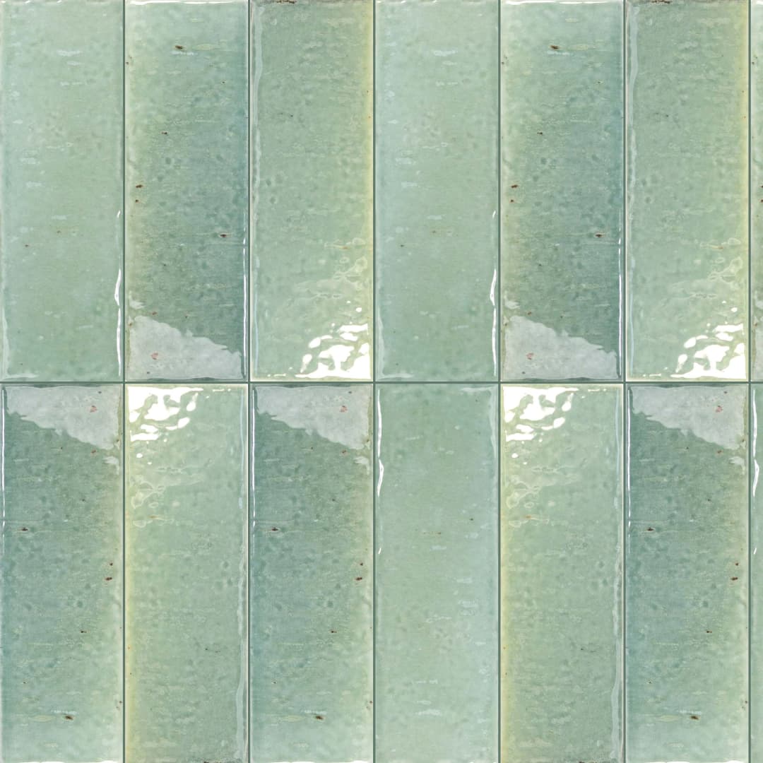 Porcelanato Sabil Viridian Verde Brillo 5x15 cm