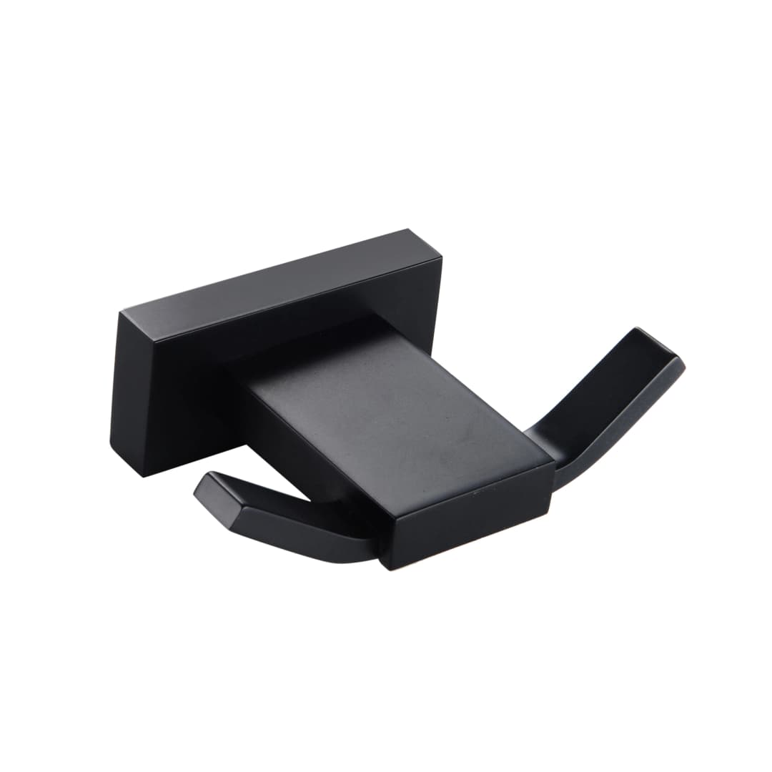 Percha Atlas Doble Latón Negro 8.6x5.5x2.5 cm