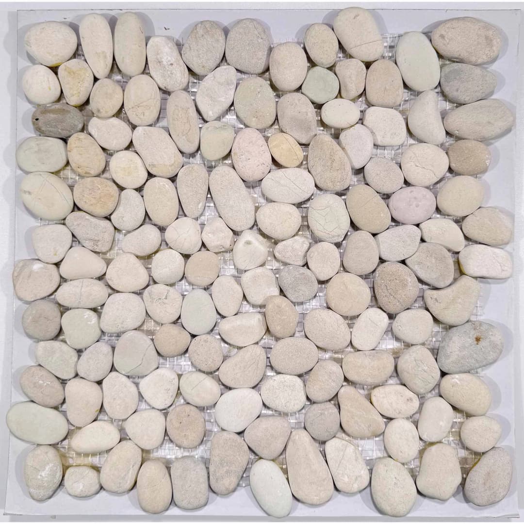 Mosaico Piedra MP. Riverstone White con Malla 31.5x31.5 PAL