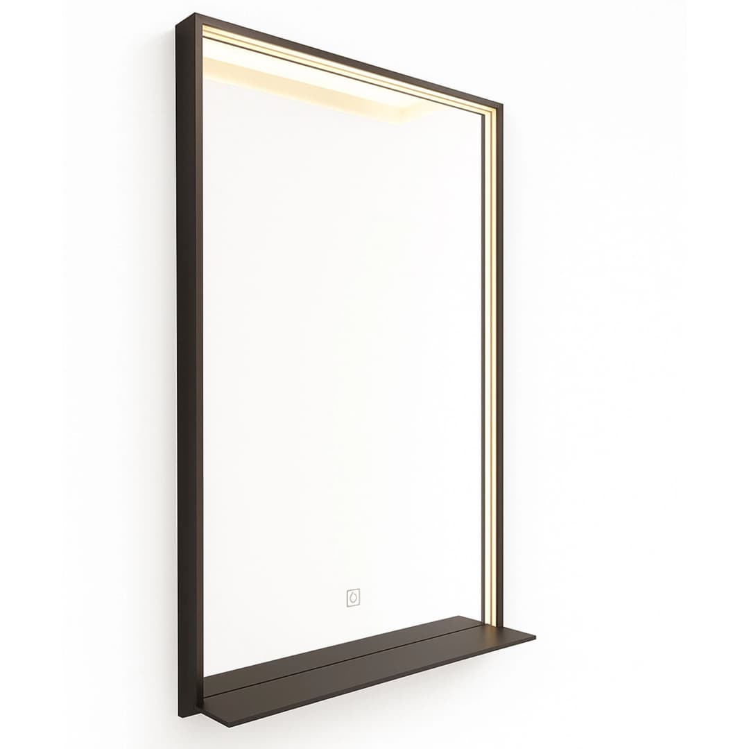 Espejo Blanche Rectangular Desempañante Led Negro 60x80 cm