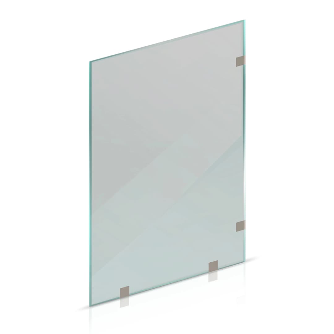 Mampara Ducha Fosco Fija Vidrio Templado Acero Inoxidable 1500x1900 mm