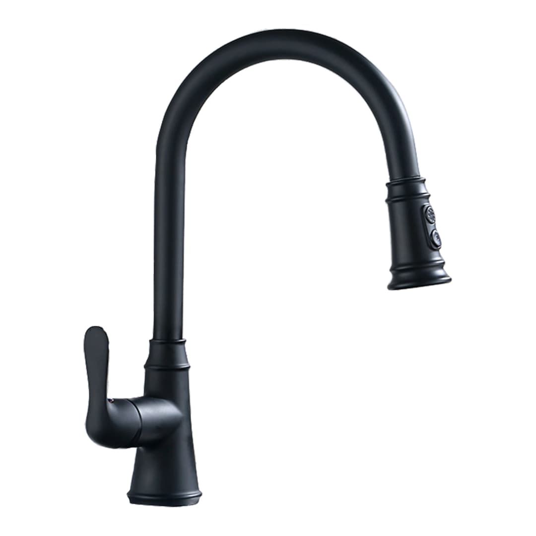 Grifería Cocina Bell 1 Jet Caño Extraíble Negro Mate