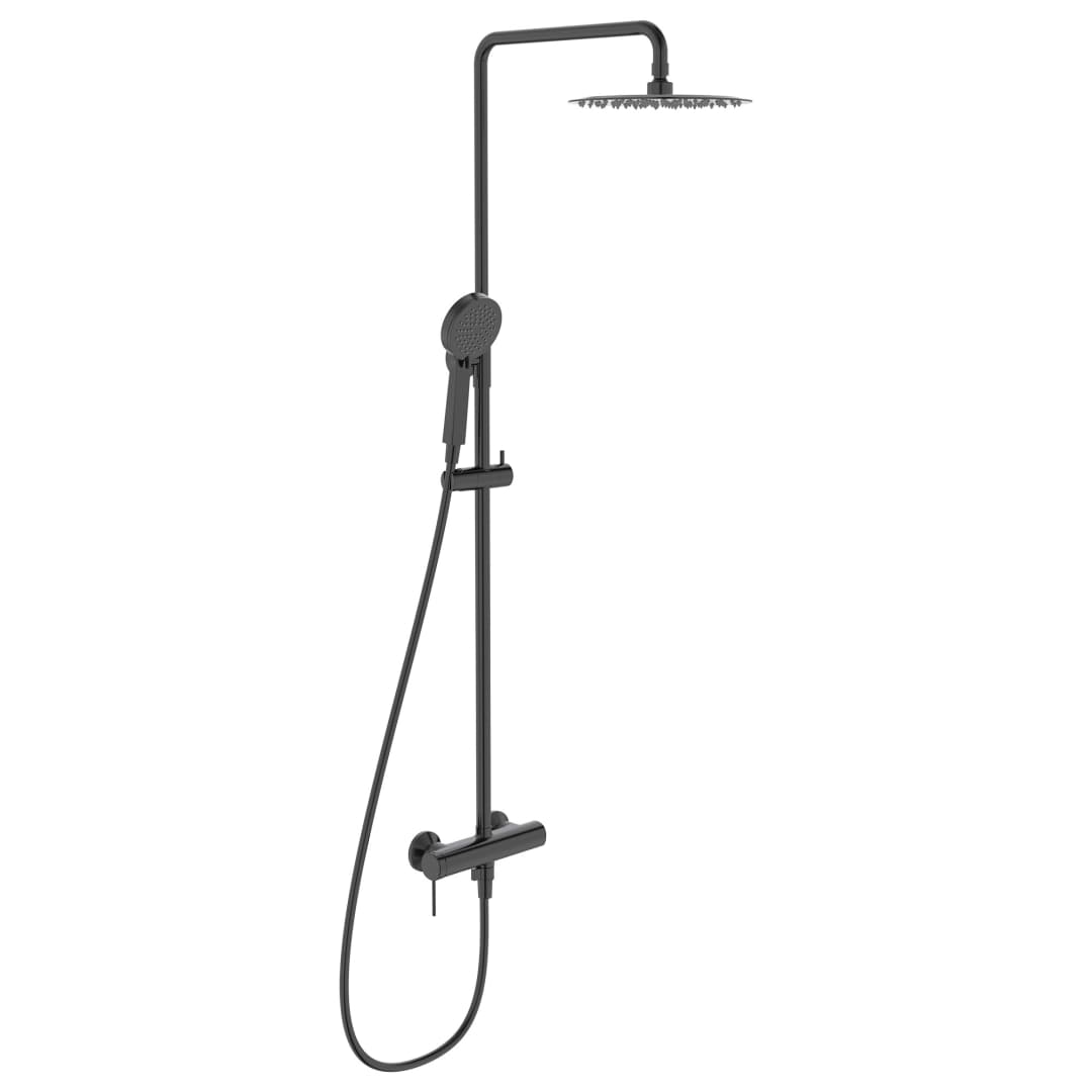 Columna Ducha Trend-N 25 cm con Ducha Fono Negro Mate