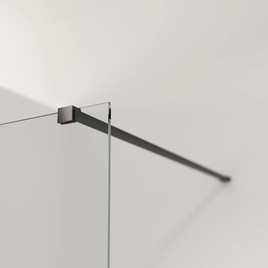 Mampara Style-N Fija con Brazo 800x1950 mm Receptáculo Negro Mate