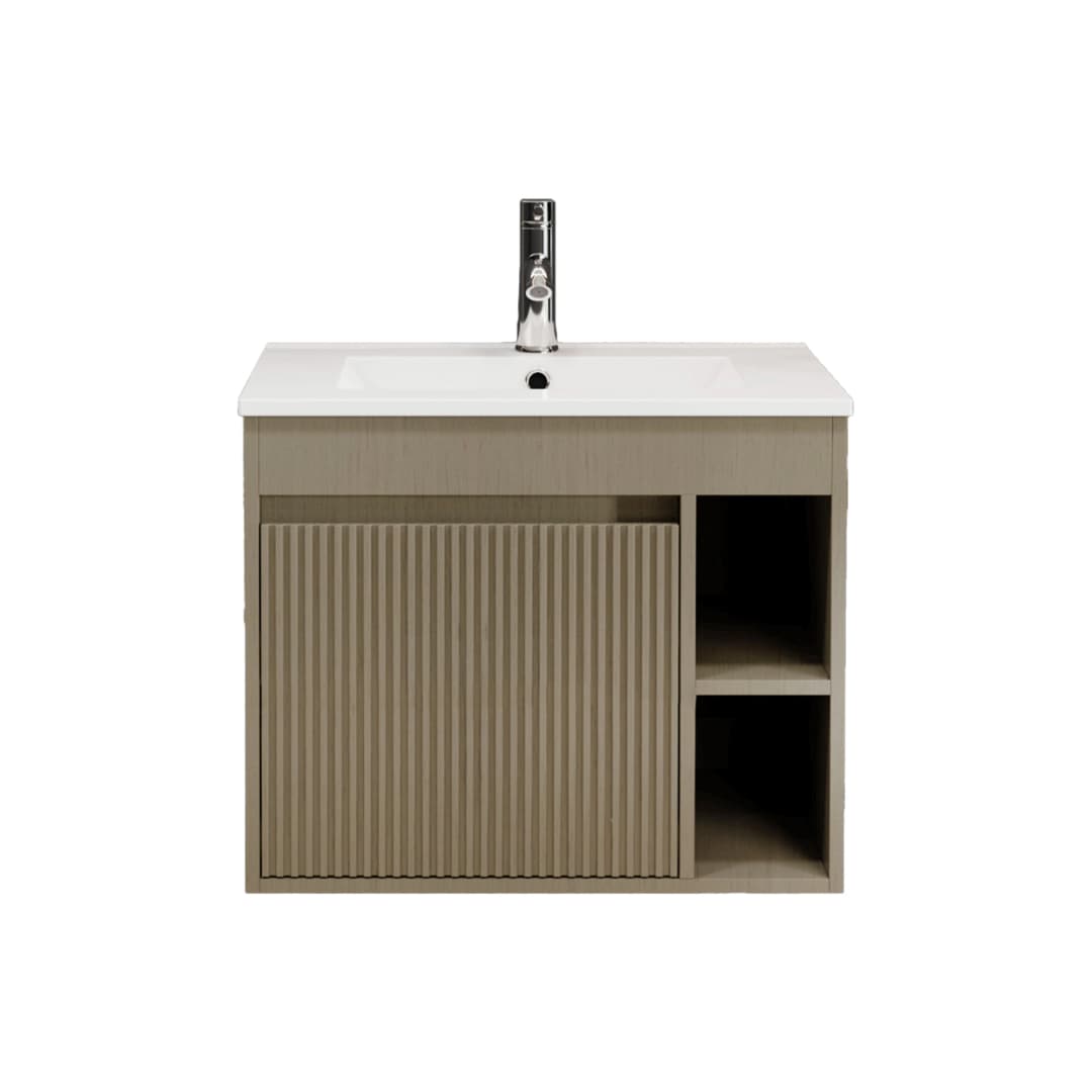 Mueble de Baño Princess con Lavamanos 600x470x500 mm 1 Puerta y Repisa Palillaje Light Ash