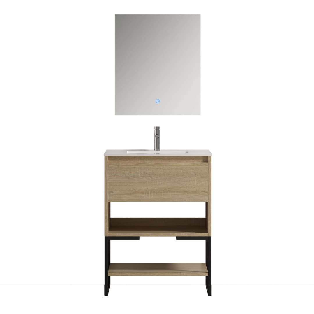 Mueble de Baño Ralf con Lavamanos 600x870x465 mm 1 Cajón y Repisa Miel