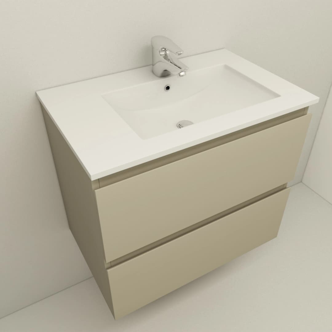 Mueble de Baño Delfos con Lavamanos 700x450x600 mm 2 Cajones Mink Grey Matt