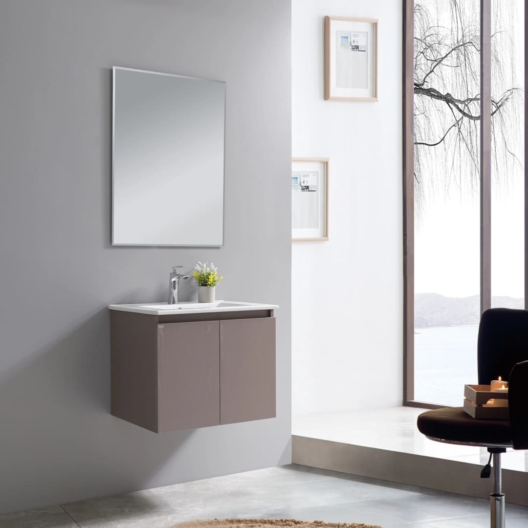Mueble de Baño Queen con Lavamanos 600x455x480 mm 2 Puertas Cool Grey