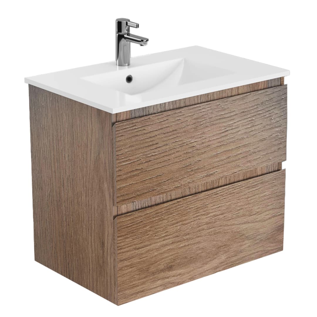 Mueble de Baño Delfos con Lavamanos 1000x450x600 mm 2 Cajones Rustic Oak