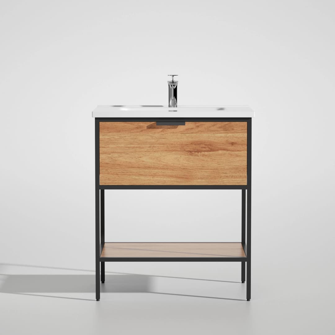 Mueble de Baño Metropolitan con Lavamanos 800x465x850 mm 1 Cajón Walnut