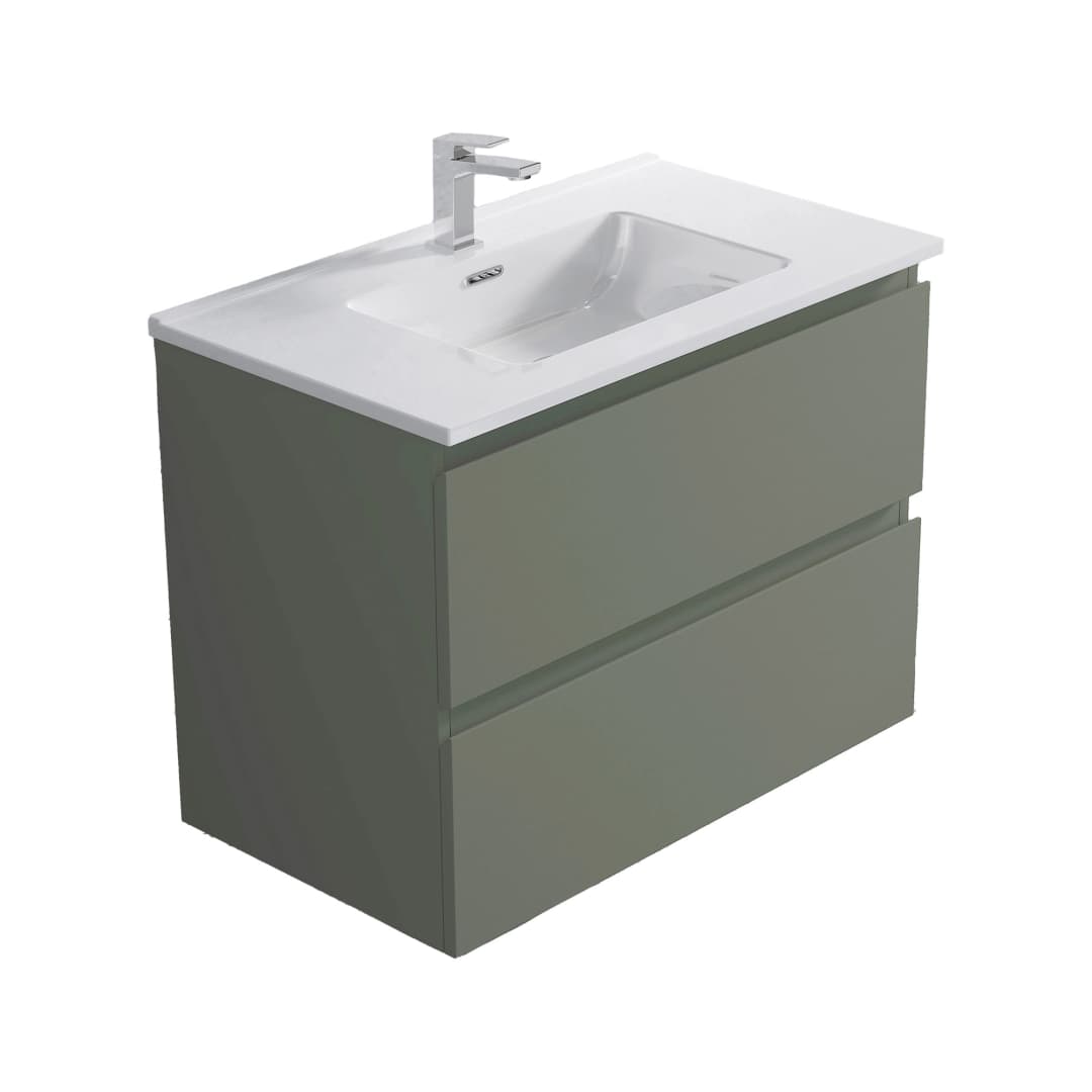 Mueble de Baño Albany con Lavamanos 800x450x600 mm 2 Cajones Dusty Green