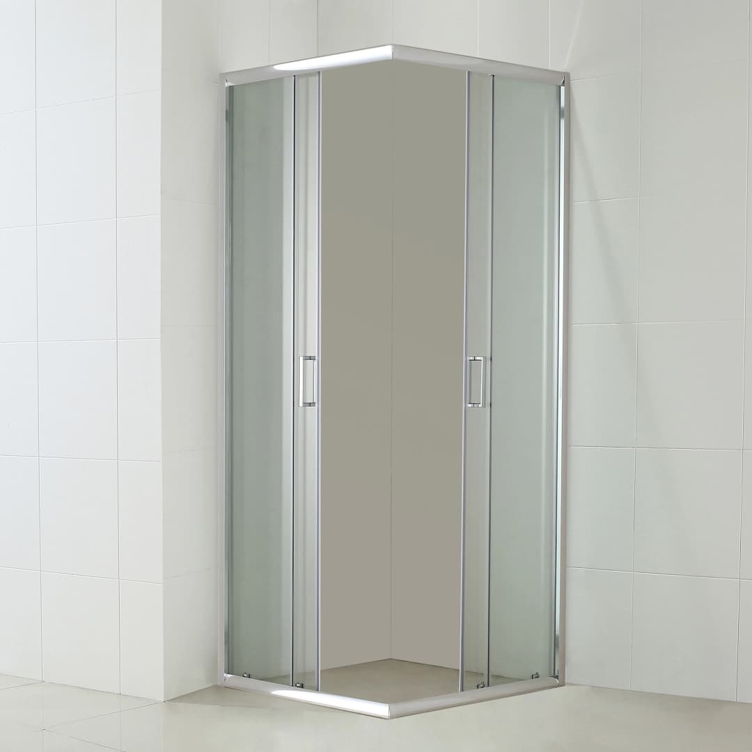 Mampara Ducha Style Esquina Corredera Vidrio Templado 800x800 mm
