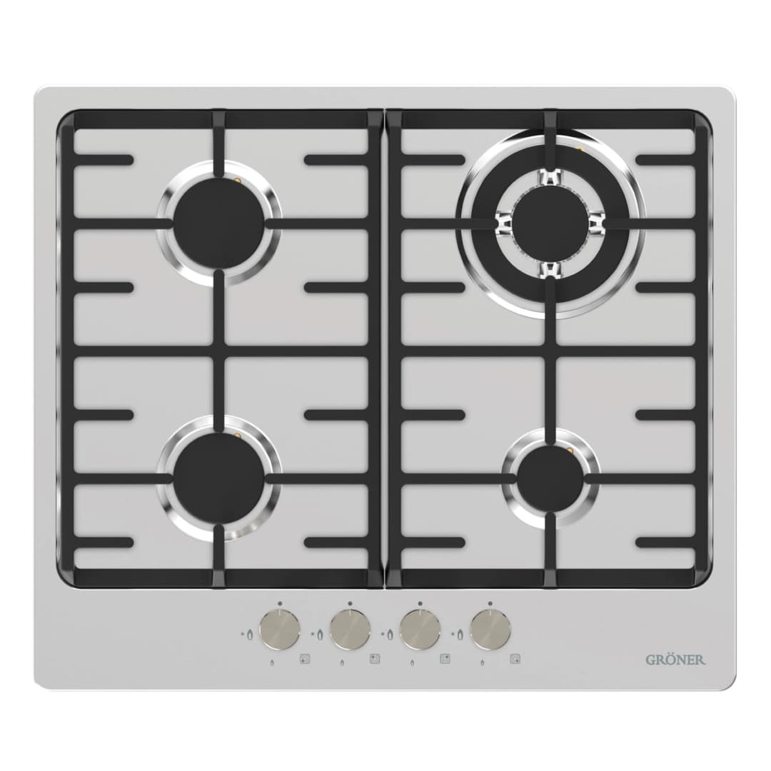 Encimera A Gas 4 Quemadores Inoxidable QEG4 60x60 cm