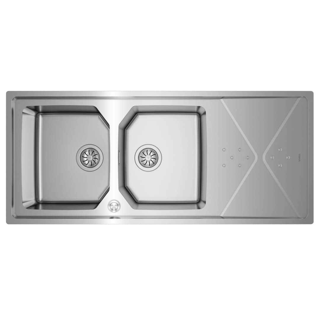 Lavaplatos Brooklyn 1 Cubeta y Escurridor Acero 1164x504x210 mm