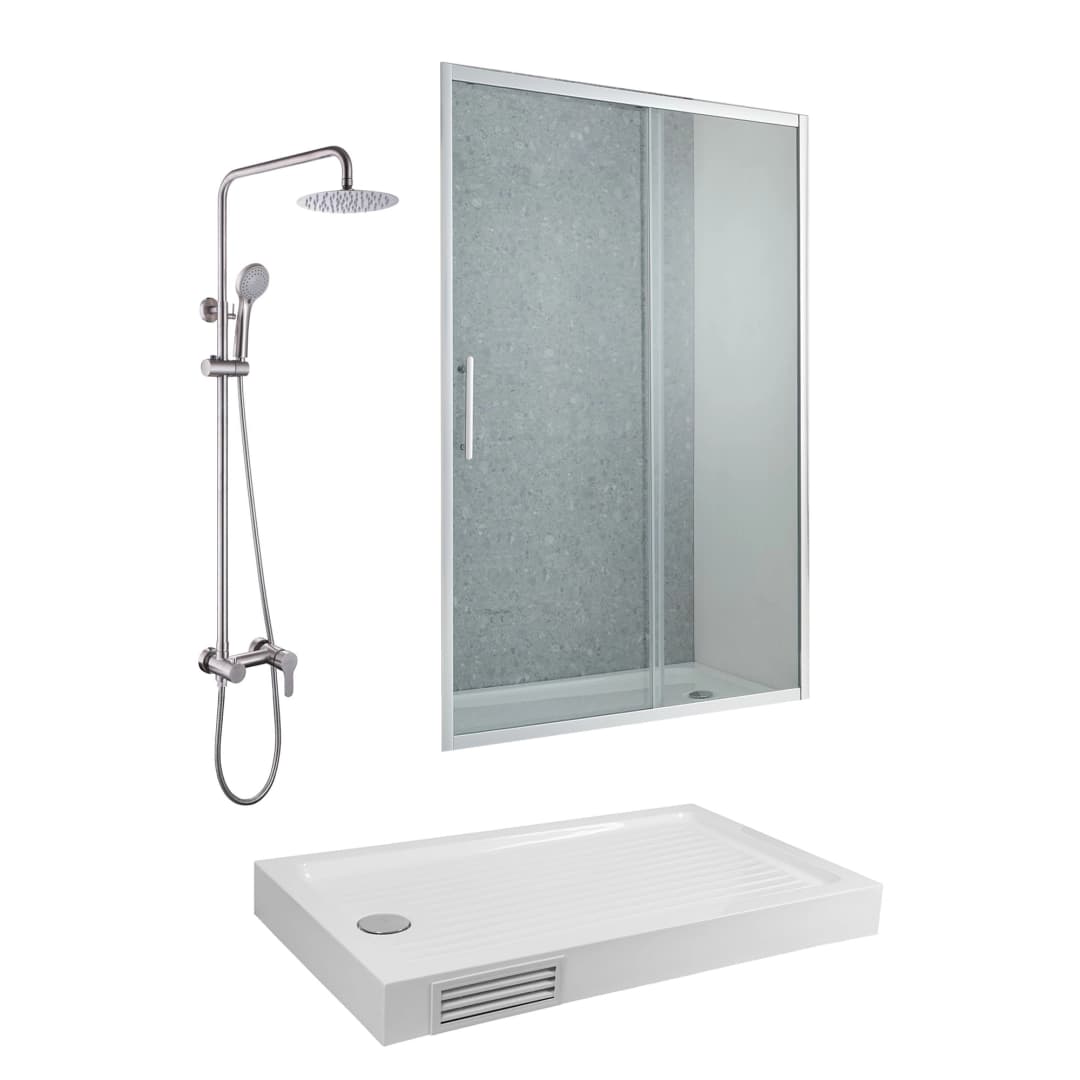Pack Mampara Aura + Receptaculo Zen + Columna New Home