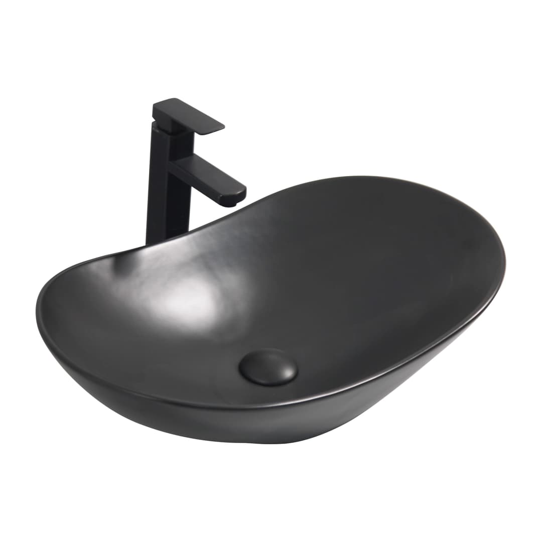 Lavamanos Cloud Negro 62x36 cm con desagüe