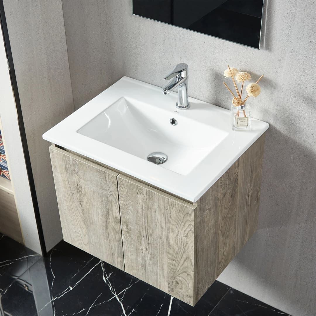 Mueble de Baño Queen con Lavamanos 500 mm 2 Puertas Grey Oak