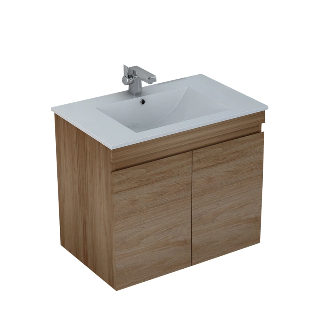 Mueble de Baño Delfos con Lavamanos 700x450x600 mm 2 Puertas Light Oak