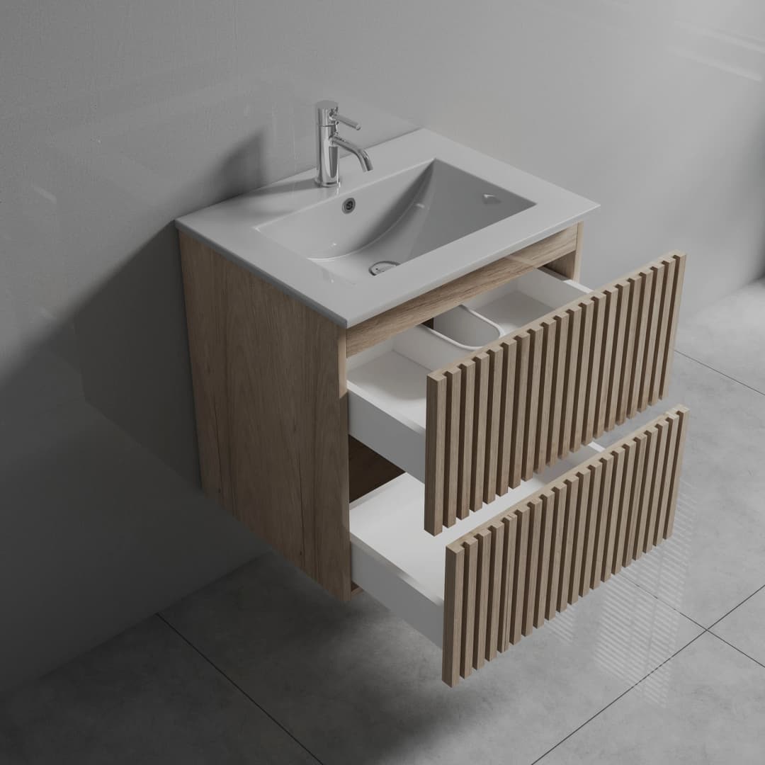 Mueble de Baño Amelia con Lavamanos 600x600x455 mm Light Oak