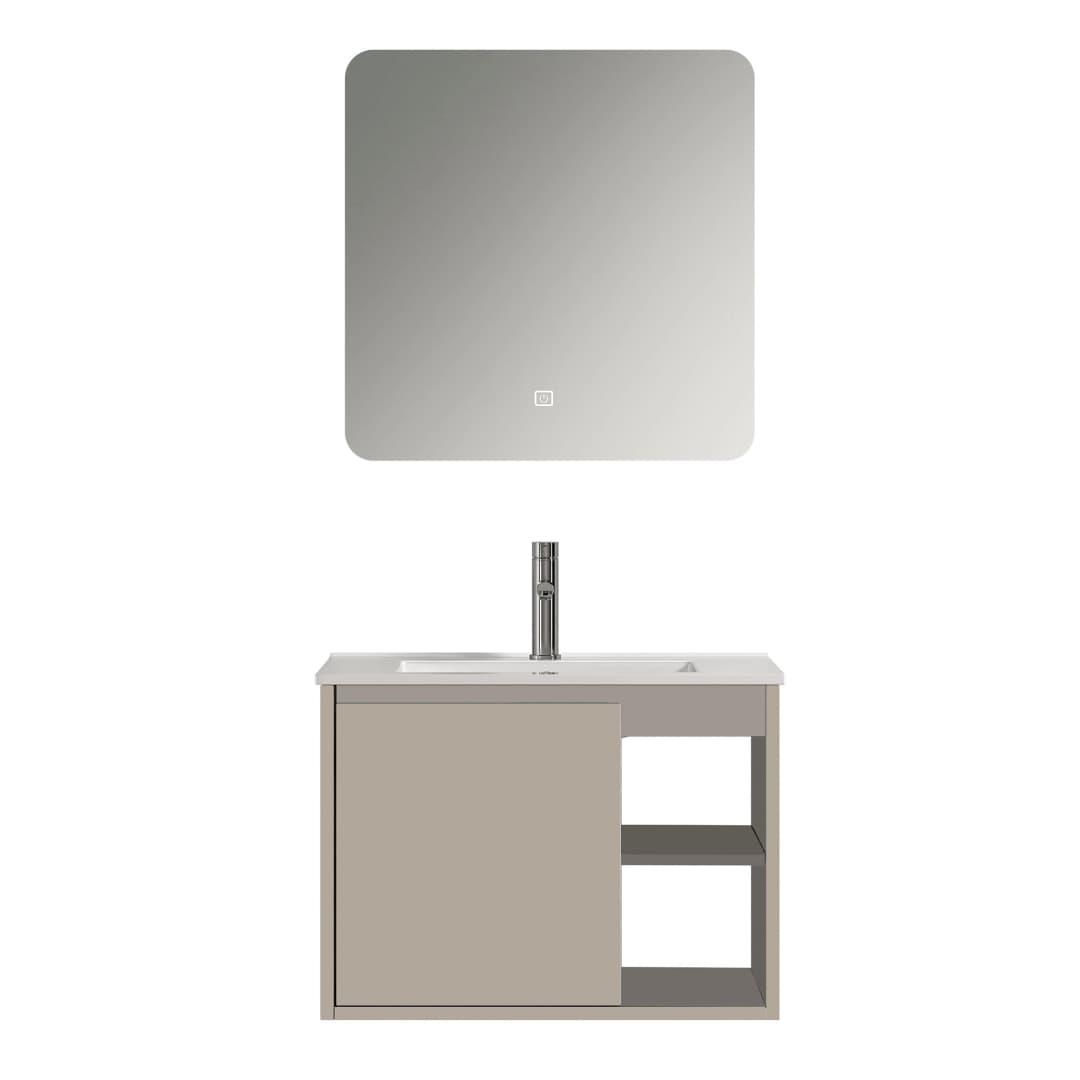 Mueble de Baño Nepal con Lavamanos 600x470x500 mm 1 Puerta y Repisa Beige