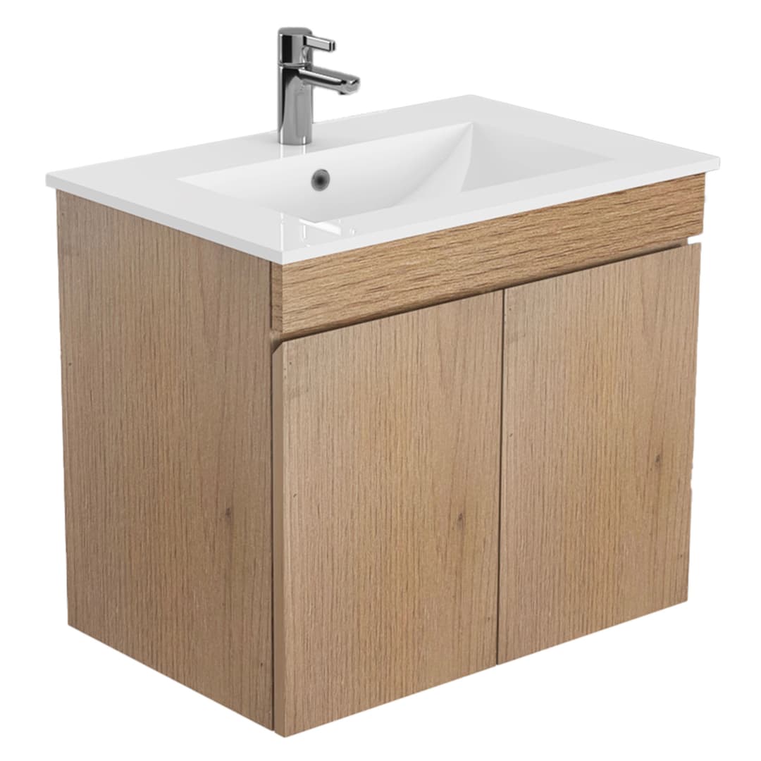 Mueble de Baño Delfos con Lavamanos 700x450x600 mm 2 Puertas Natural Oak