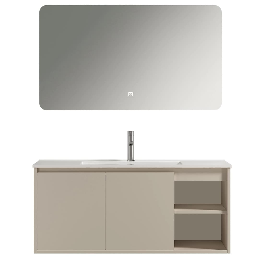 Mueble de Baño Nepal con Lavamanos 1200x470x500 mm 2 Puertas y Repisa Beige
