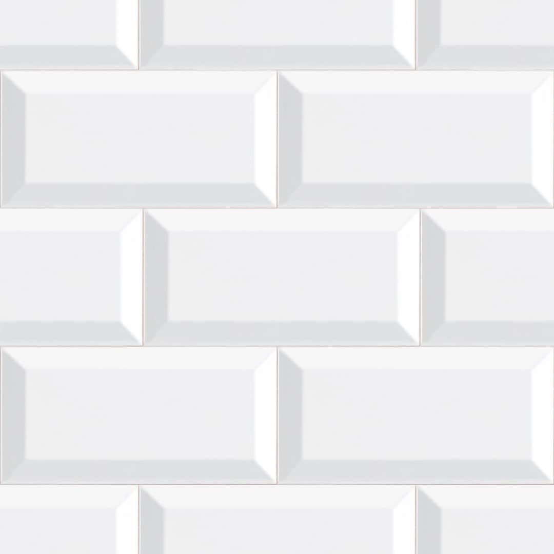 Cerámica Muro Metro Blanco Brillante 7x15 cm