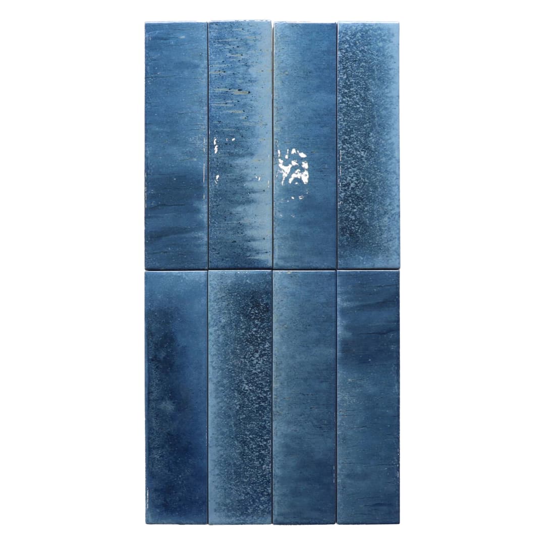 Porcelanato Nomad Ocean Azul Brillante 6x24 cm