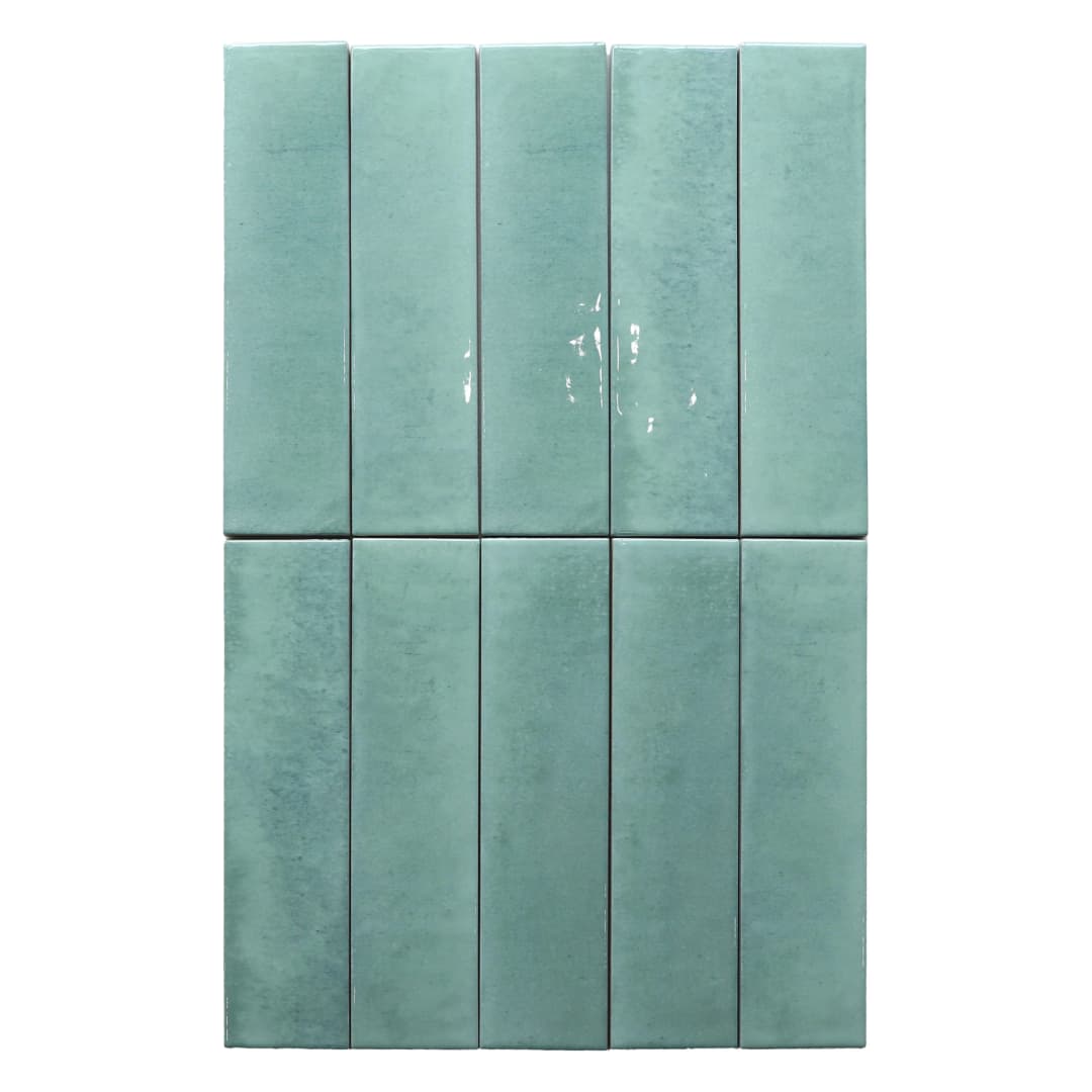 Porcelanato Nomad Turquoise Verde Brillante 6x24 cm