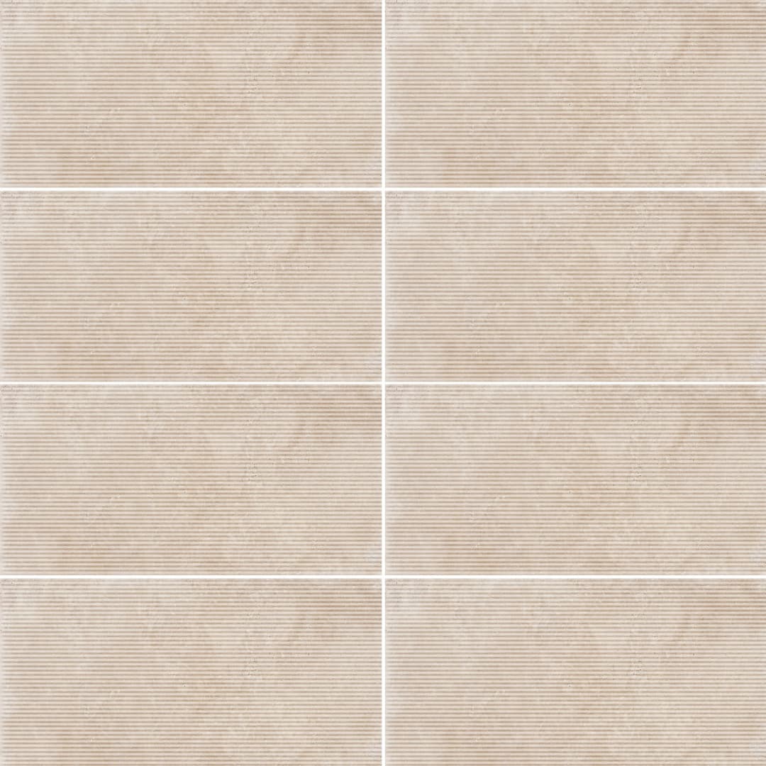 Porcelanato Travertino Canneto 3D Cross Beige Mate 60x120 cm