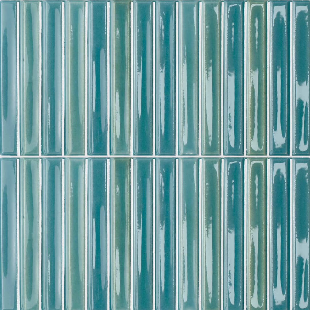 Cerámica Muro Colour Notes Azur Bars Azul Brillante 12.5x25 cm