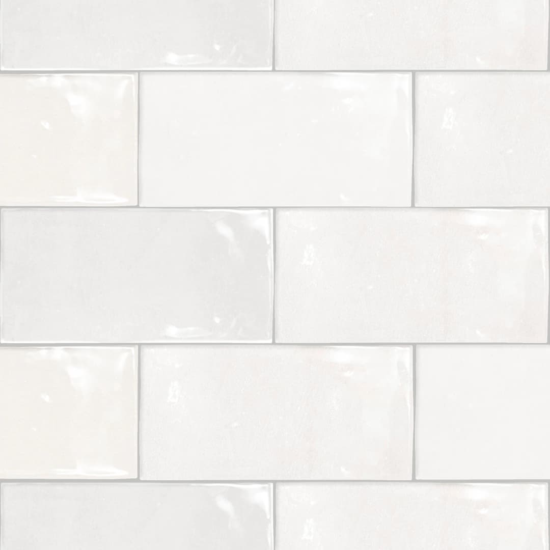 Cerámica Muro Fez White Brillante 6.2x12.5 cm