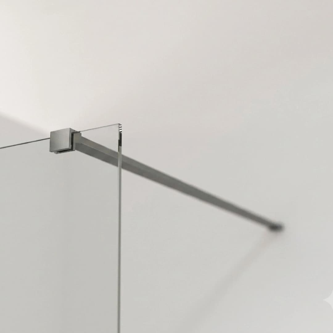 Mampara Ducha Style-N Fija Vidrio Templado con Brazo 900x1950 mm Gun Grey