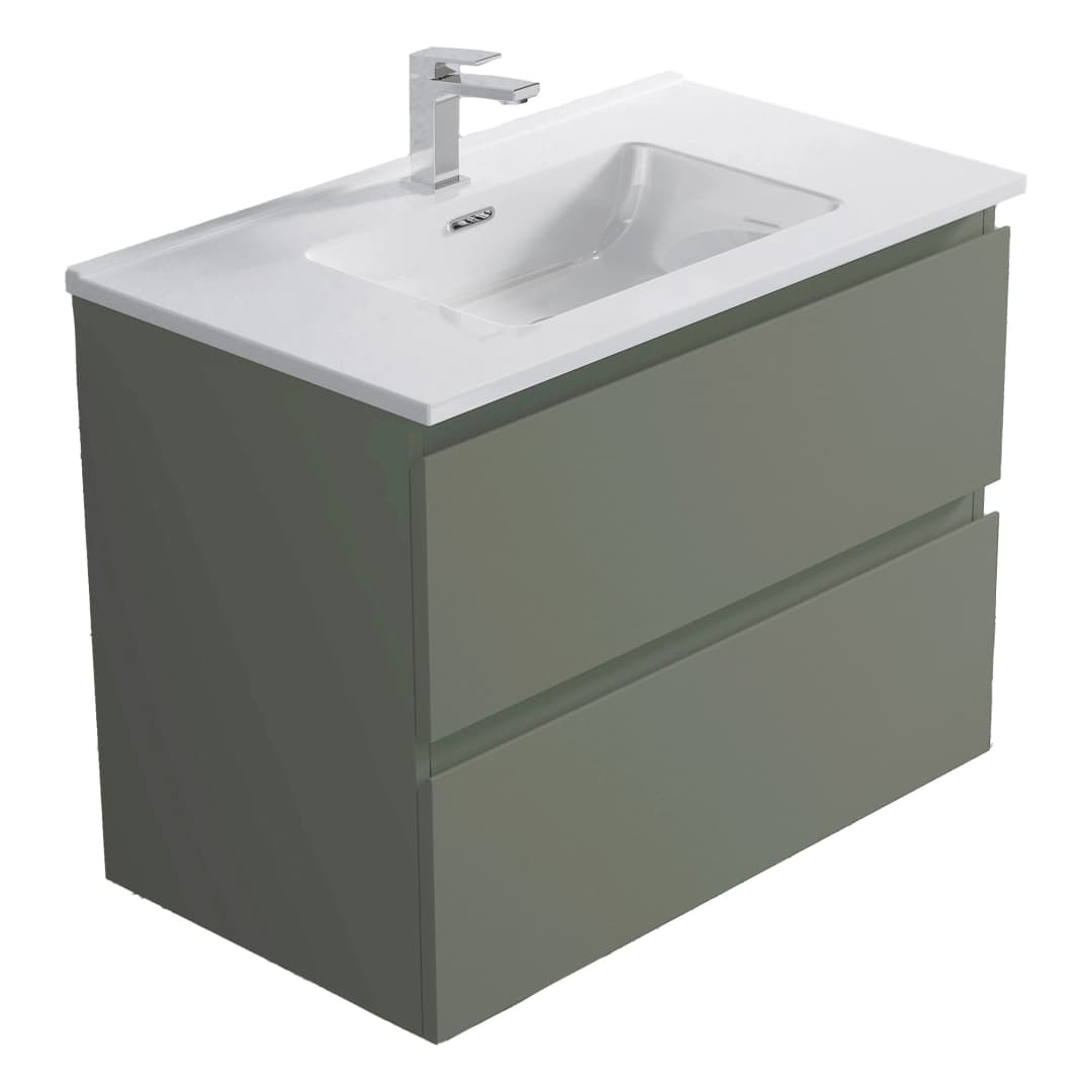 Mueble de Baño Albany con Lavamanos 700x600x450 mm 2 Cajones Dusty Green