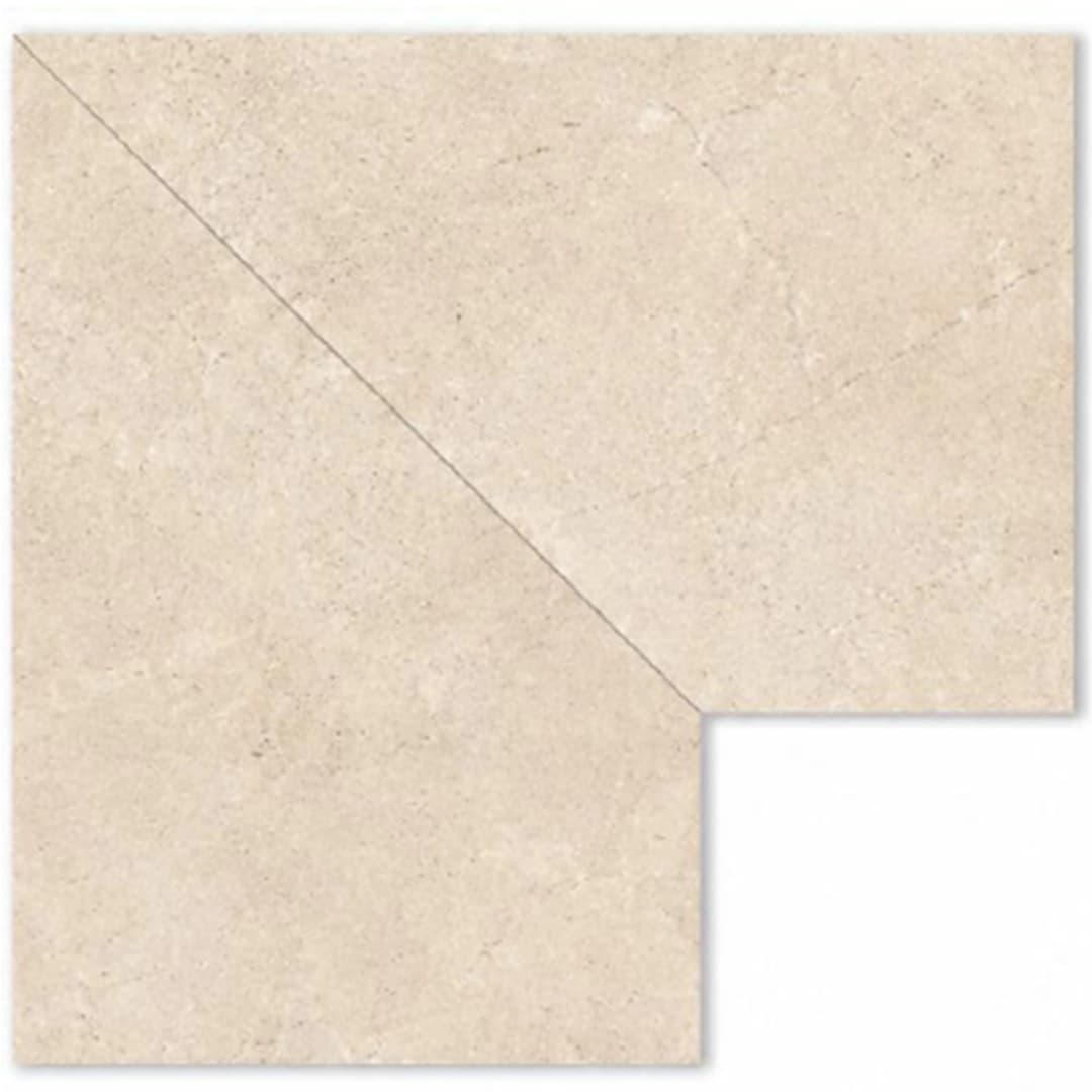 Porcelanato Borde Creta Pack Esquina 1 Set (CJ/UNID=2 PIEZAS) Petra Beige Rustico 33x50 cm