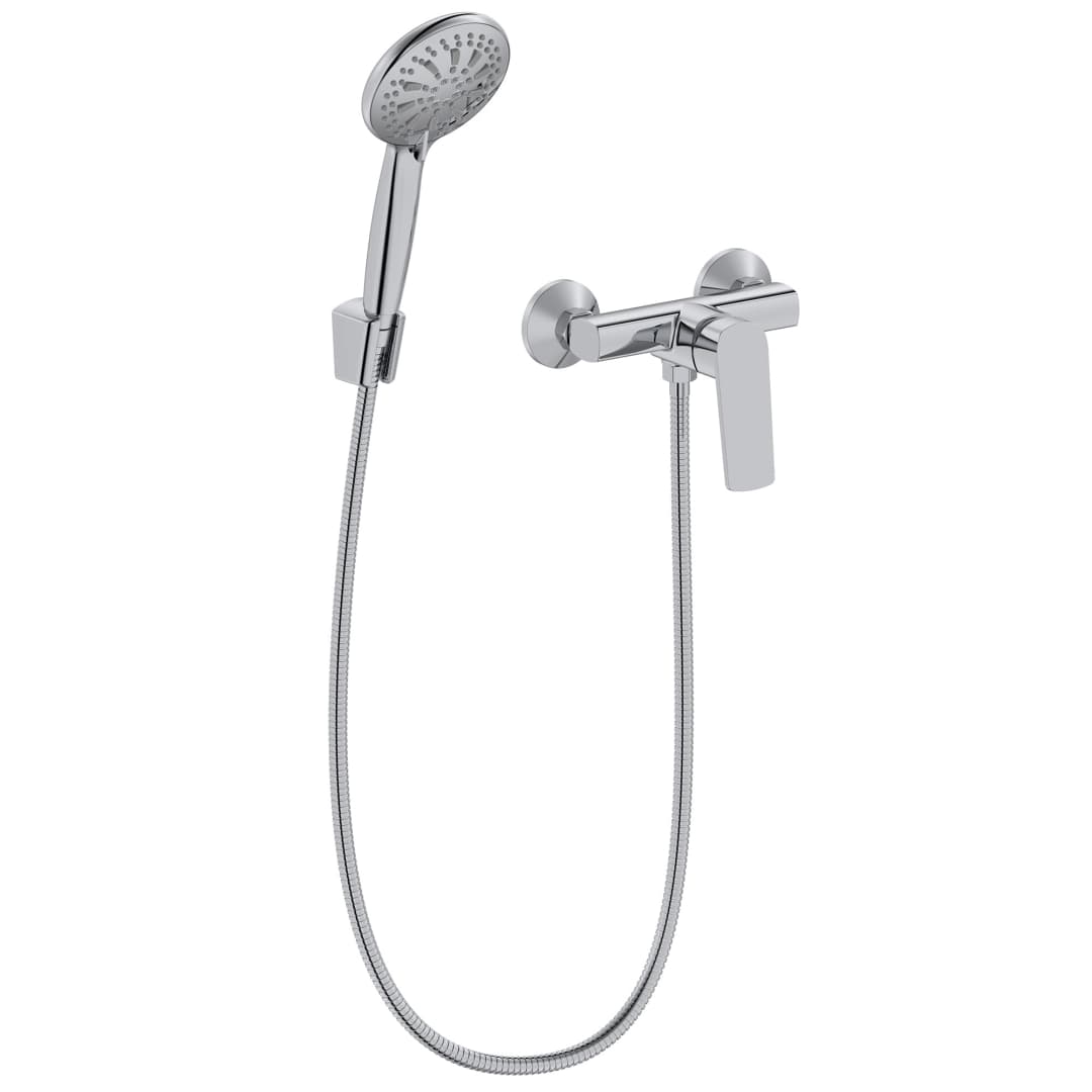 Grifería Ducha Brava Con Set Soporte Cromo