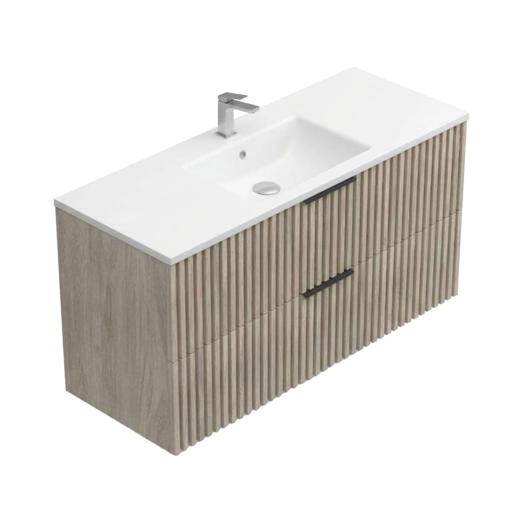 Mueble de Baño Amelia-N 1200 mm 2 Cajones Light Oak con Lavamanos