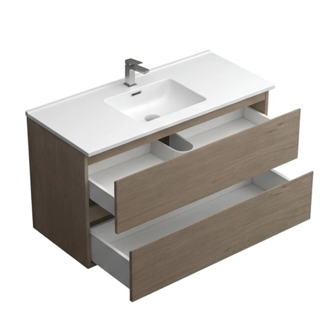 Mueble de Baño New Delfos 900 mm 2 Cajones Light Oak con Lavamanos