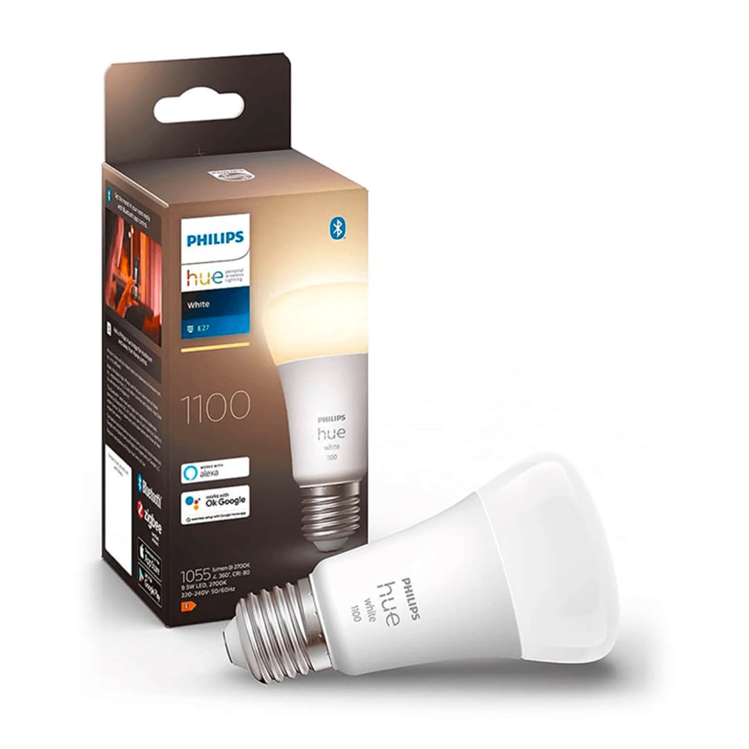 AMPOLLETA E27 INTELIGENTE PHILIPS HUE 9W LUZ CÁLIDA (2700K) BLANCA (929002469202)