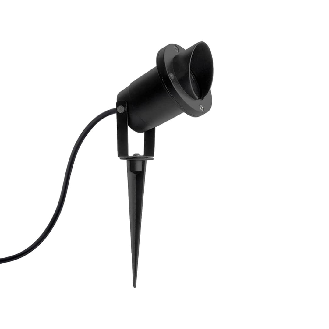 FOCO ESTACA LED STUDIO CON VISERA IP65 (SIN AMPOLLETA GU10) NEGRA