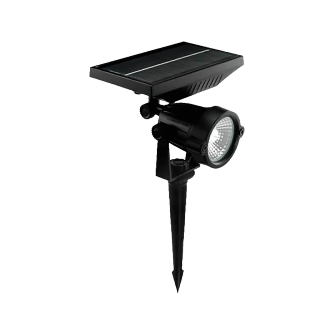 FOCO ESTACA SOLAR LED STUDIO 5W LUZ CÁLIDA (3000K) 3.7V IP65 NEGRA
