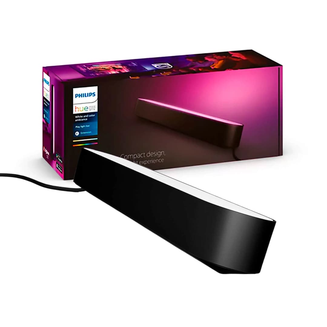 LÁMPARA DE MESA PLAY LIGHT BAR PHILIPS HUE 42W LUZ RGB Y CÁLIDA (2000K) A FRÍA (6000K) NEGRA (915005734101)