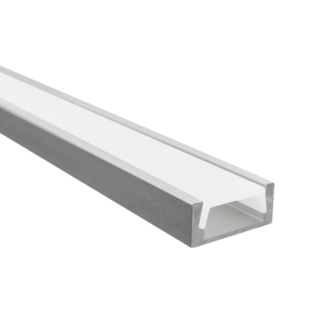 PERFIL PARA CINTA LED STUDIO SOBREPUESTO PLANO 2 METROS H15 5x200 CM GRIS