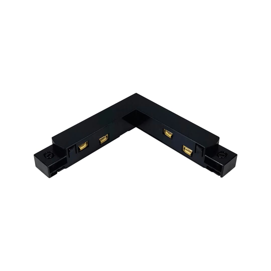 CONECTOR TIPO L LED STUDIO PARA RIEL MAGNÉTICO NEGRO