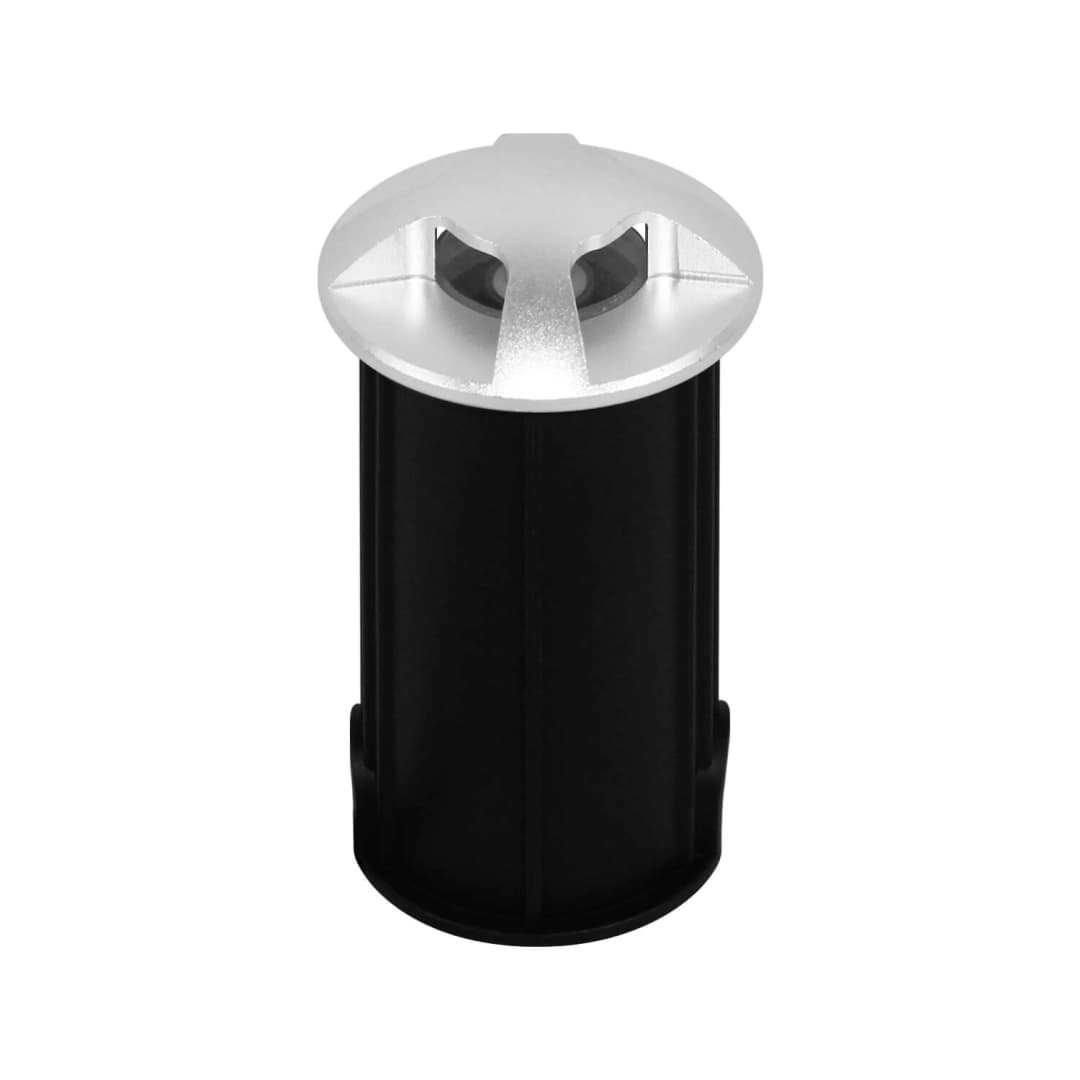 EMBUTIDO DE PISO LED STUDIO SALIDA DE LUZ CUÁDRUPLE 3W LUZ CÁLIDA (3000K) IP67 PLATEADO